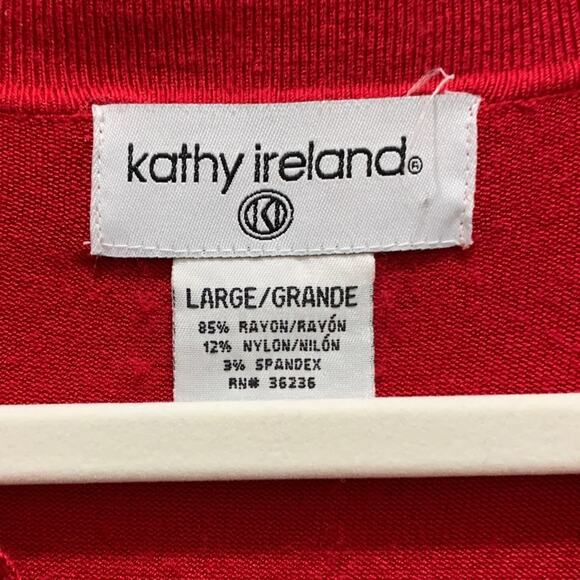 Kathy Ireland Ruby red sweater Three-quarter length sleeves size large - Picture 3 of 9